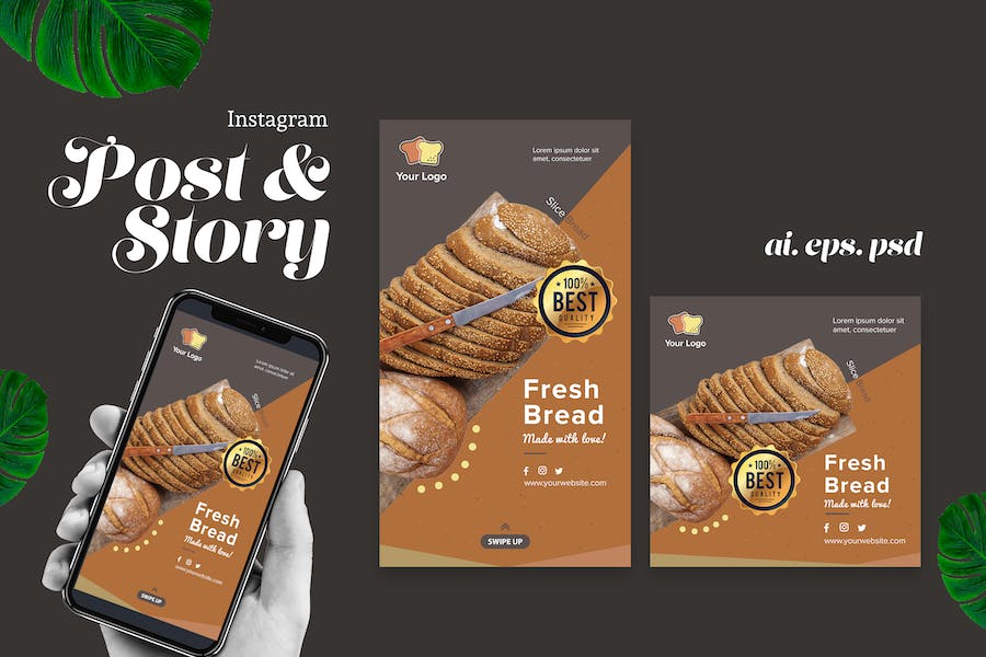 Fresh Bread Instagram Post Story
