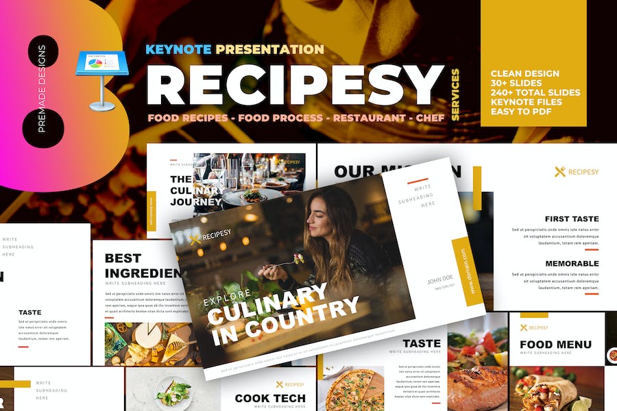 Recipesy – Food Restaurant Keynote Template
