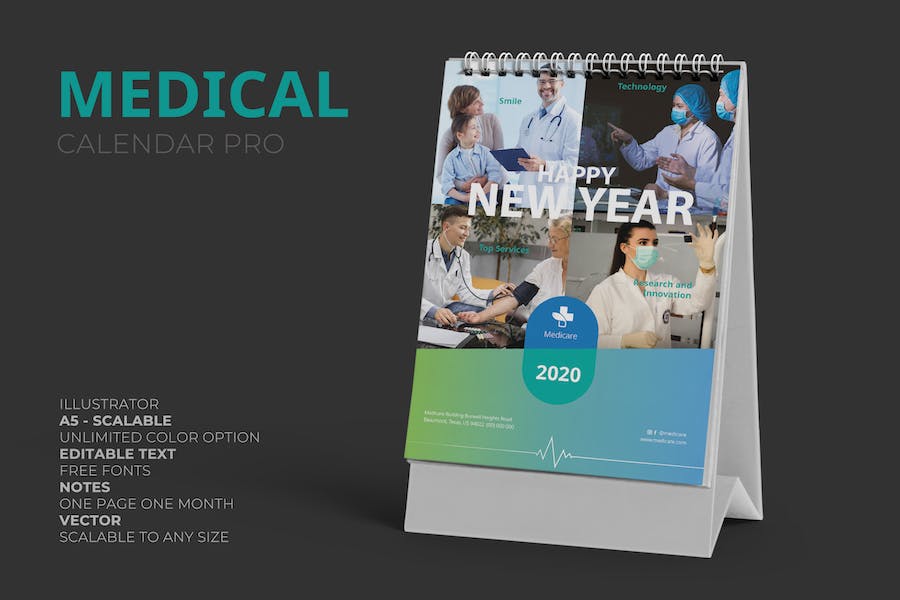 2020 Clean Medical / Hospital Calendar Pro