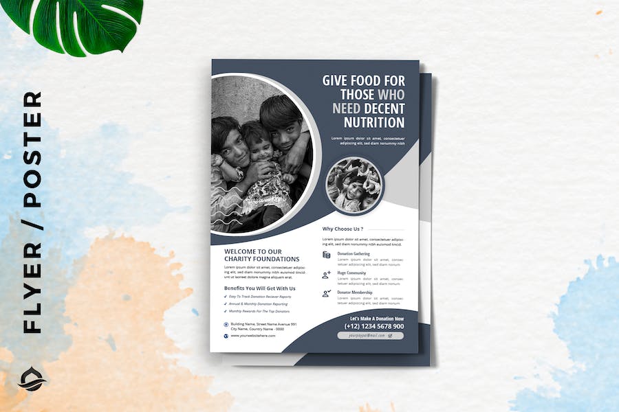 Charity Food Donation Template Flyer / Poster