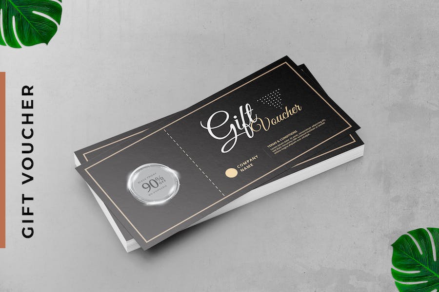 Gold Gift Voucher Black Friday  Card Promotion