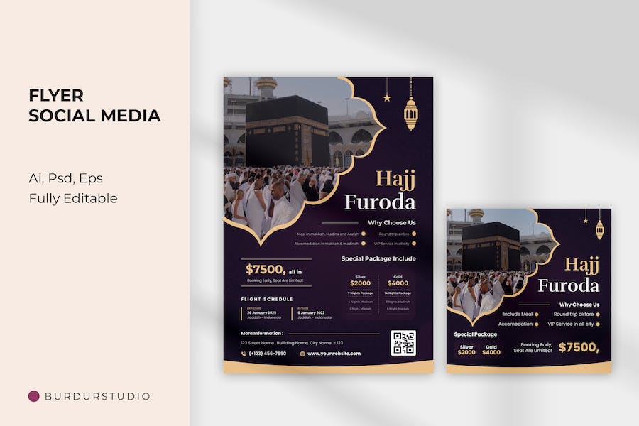 Hajj Furoda Package Flyer and Instagram Post