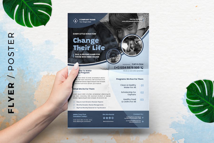 Water donation charity Template Flyer / Poster