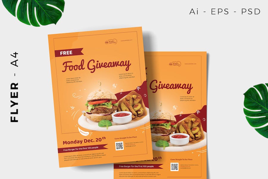 Restaurant Free Giveaway Promotion Flyer Design