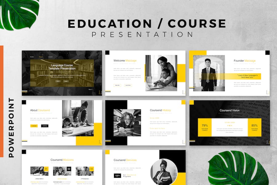 Education / Course powerpoint slide template