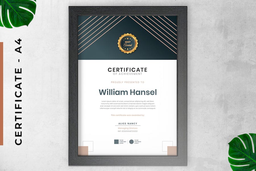 Black Triangle Certificate / Diploma Template