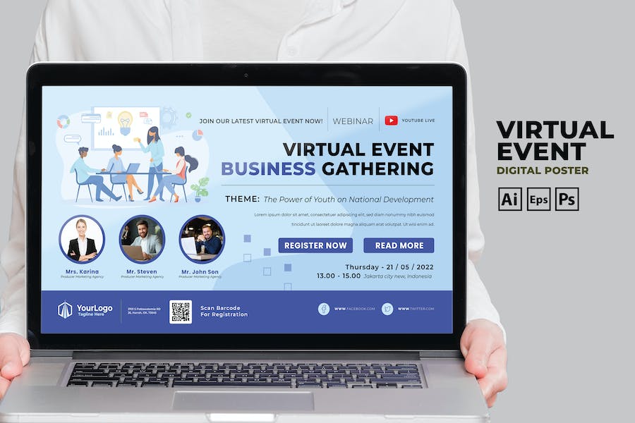 Business Conference Virtual Event Digital Poster F