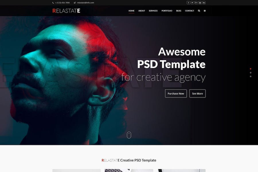 Relastate – Creative Digital Agency PSD Template