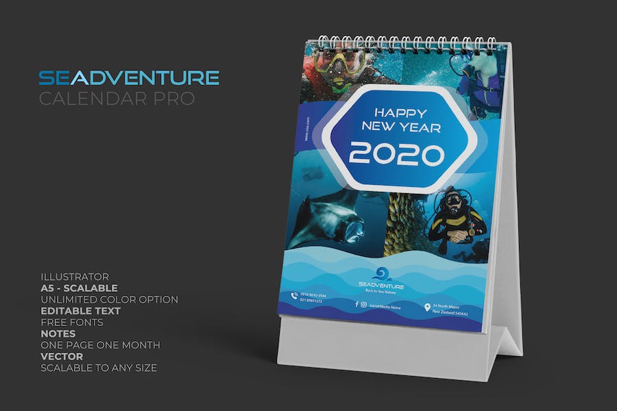 2020 Sea Activities Calendar Pro