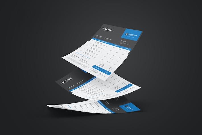 Clean Invoice  Design With Blue Accent