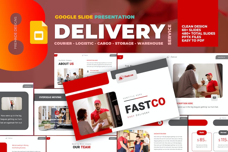 Delivery Courier Google Slide Template