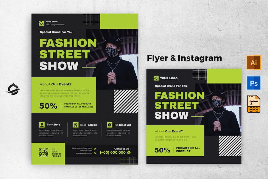 Fashion Street Style Sale Flyer & Instagram Post