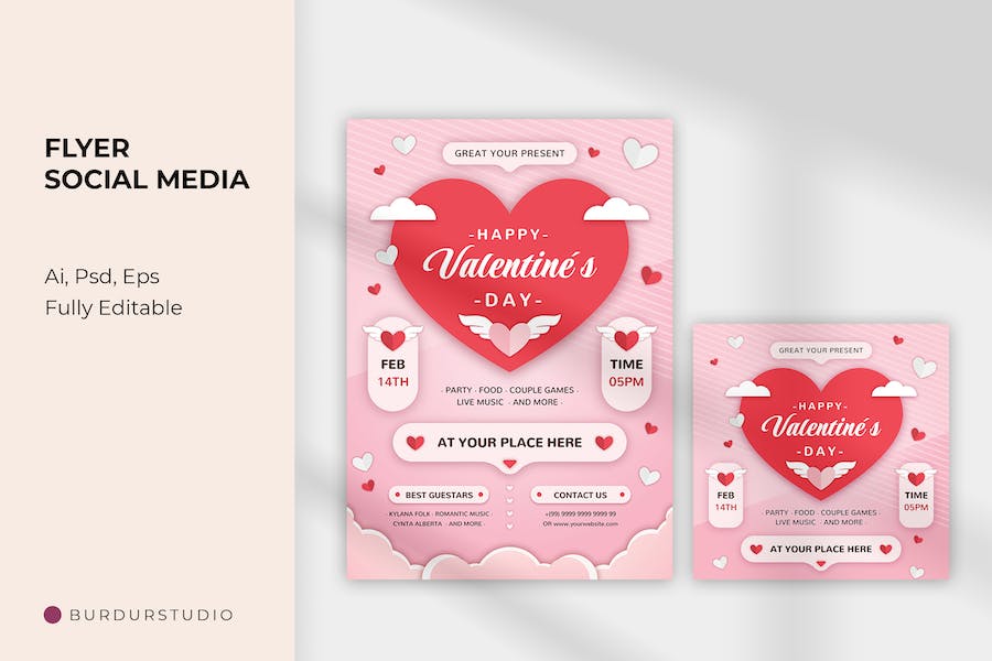 Valentine Flyer & Instagram post