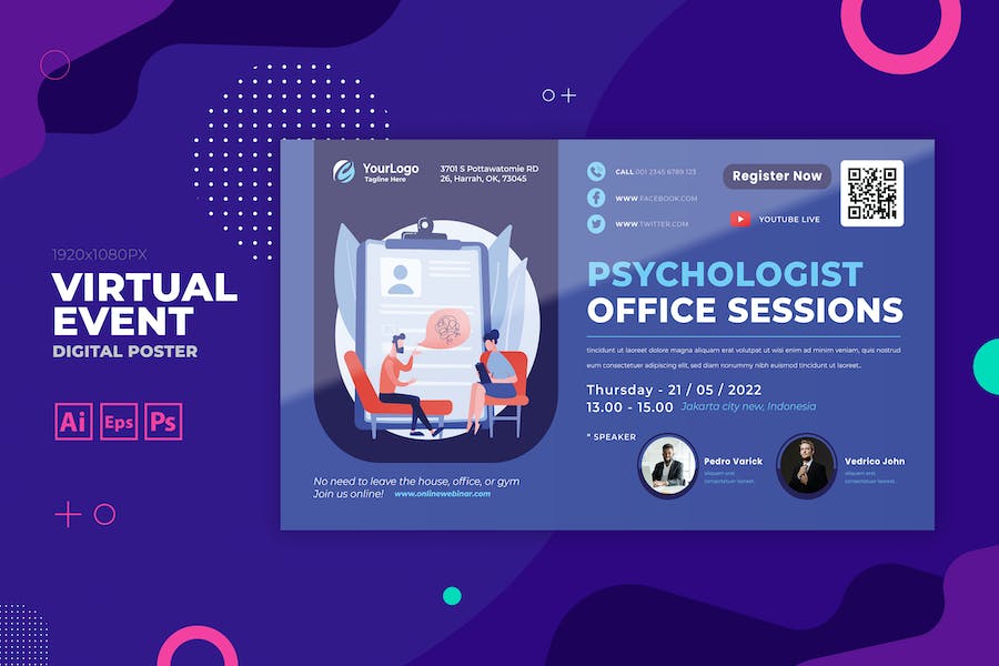 Psychology Virtual Event Digital Poster Flyer