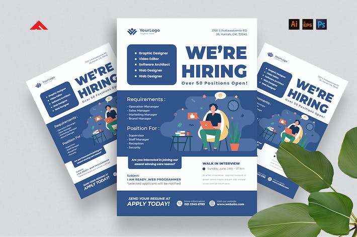 IT Company Job Hiring Flyer Advertisement