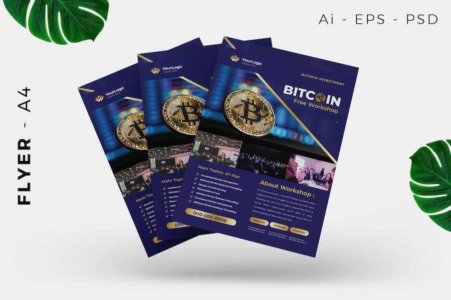Bitcoin Cryptocurrency Mining Flyer