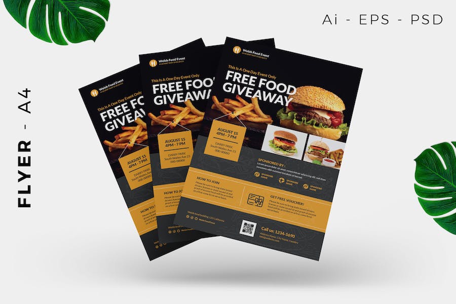 Restaurant Free Giveaway Promotion Flyer Design
