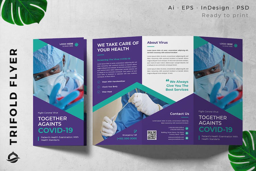 Pandemic COVID-19  Trifold Brochure Flyer