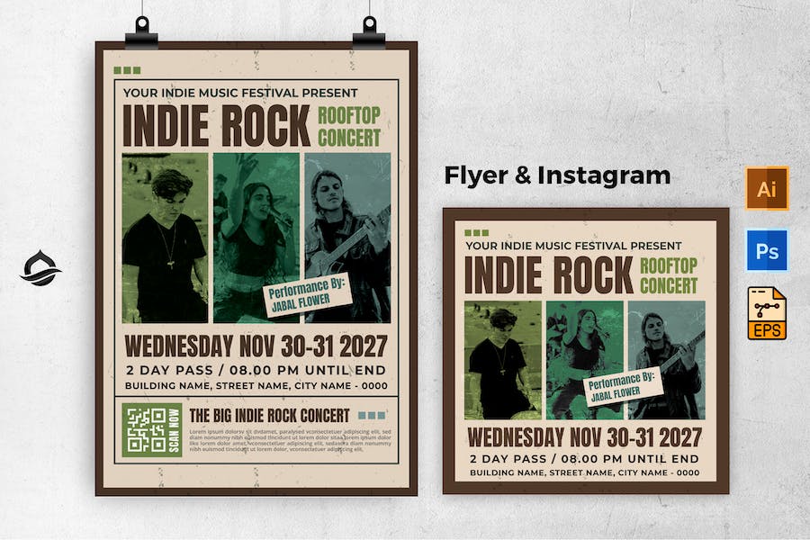 Indie Rooftop Flyer & Instagram Post