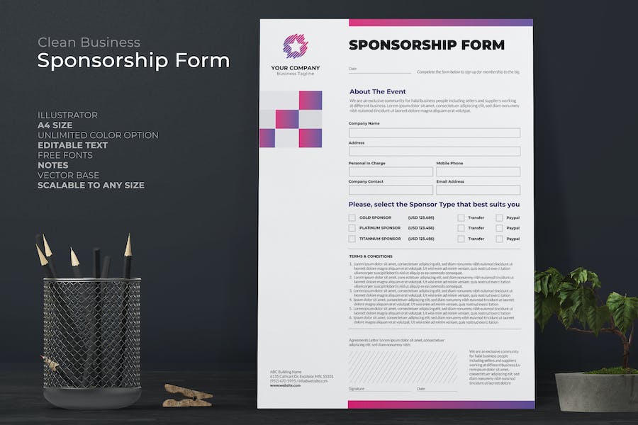 Clean Sponsorship Form Pro
