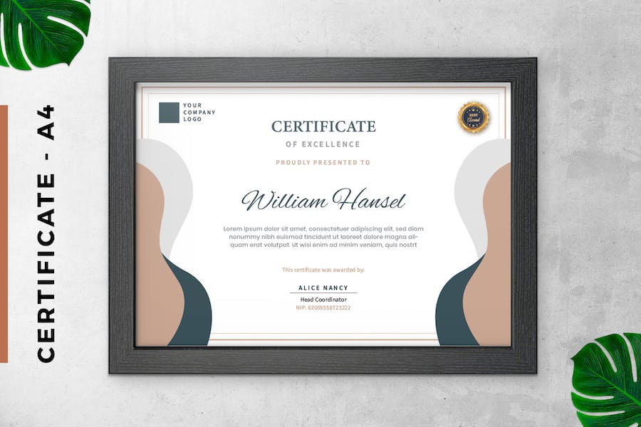 Simple Brown Certificate / Diploma Template