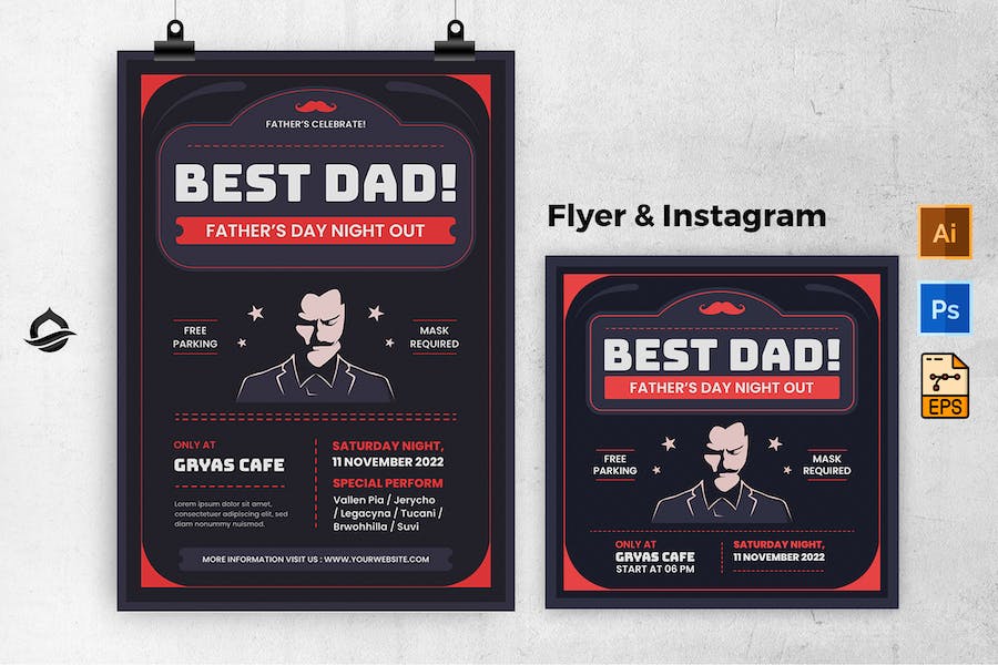 Father Day Template Flyer & Instagram Post
