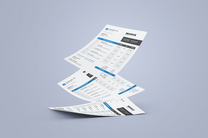 Clean Invoice  Design with Blue Accent