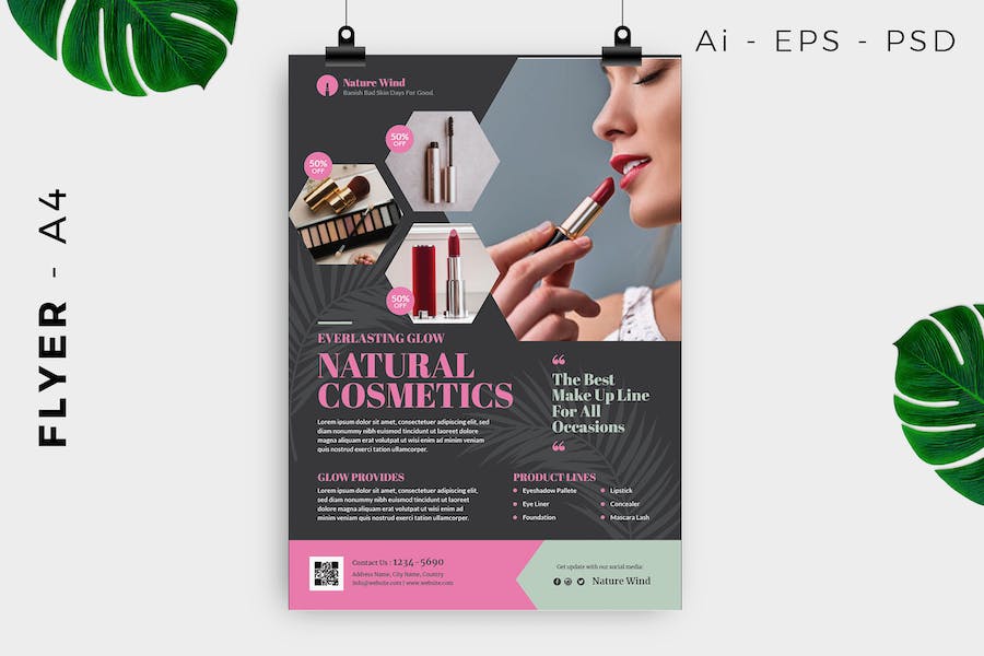 Cosmetics / Skin care flyer template Promotion