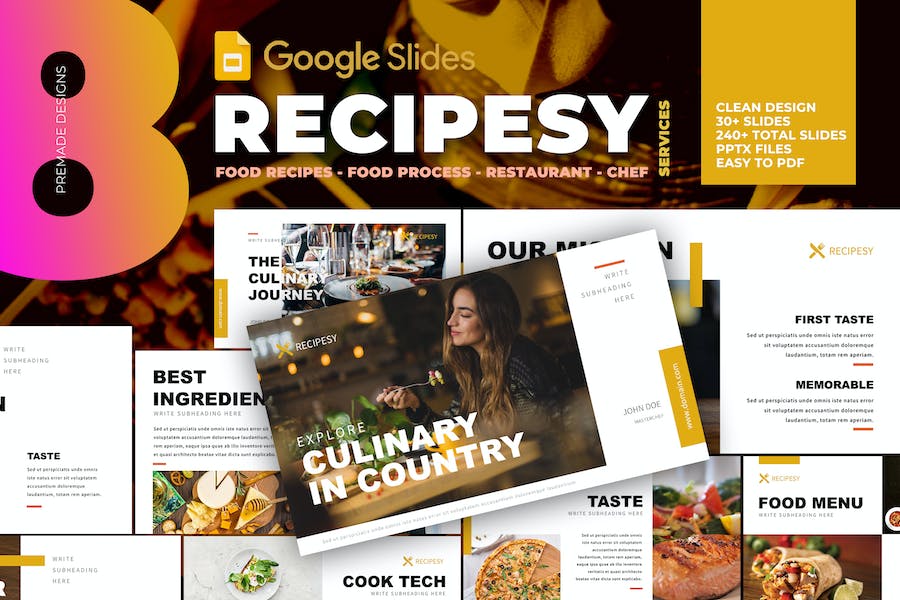 Recipesy – Food Restaurant Google Slide Template