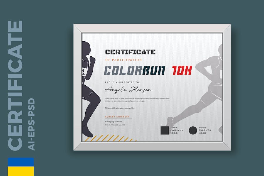 Sport Runner Certificate / Diploma Template Pro