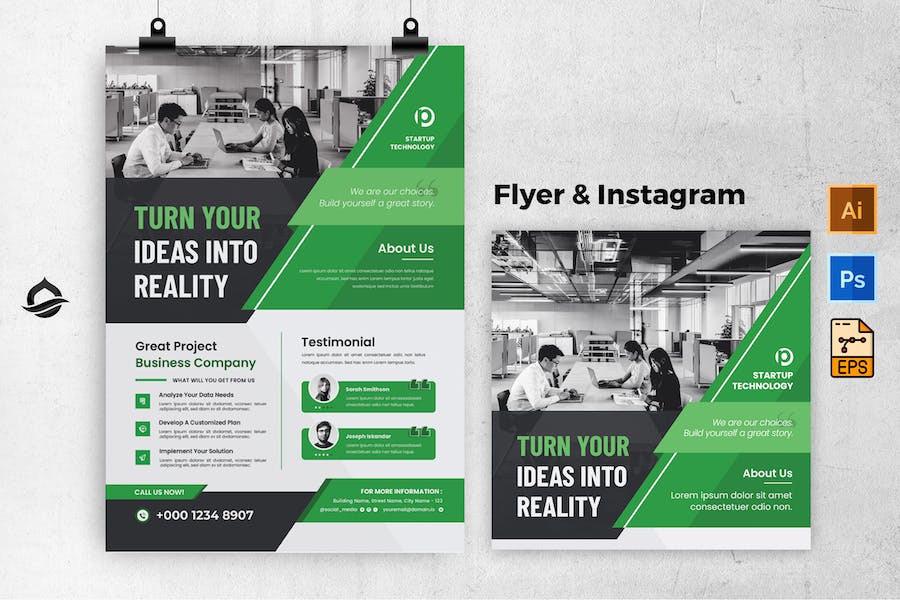 Startup Technology Flyer & Instagram Post