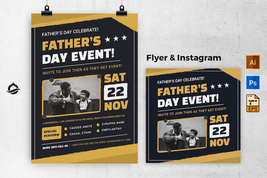 Vitange classic Father day  Flyer & Instagram post