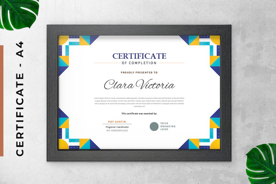 Mosaic Abstract Certificate / Diploma Template