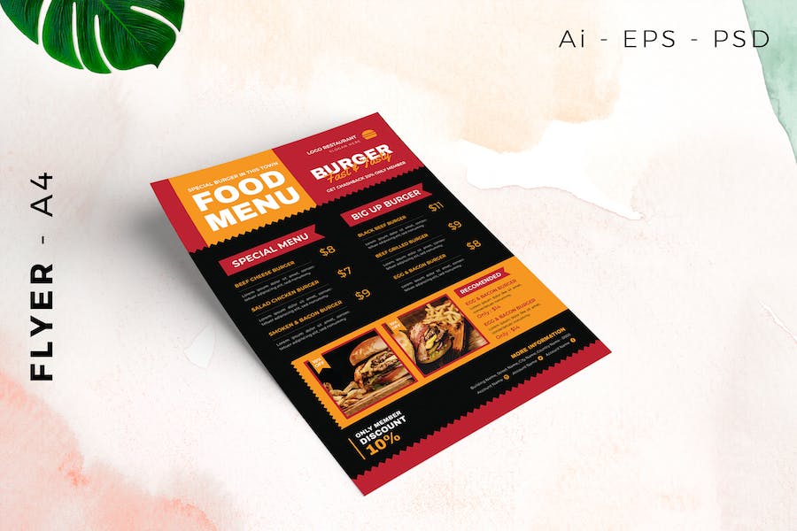 Flyer Food menu promotion
