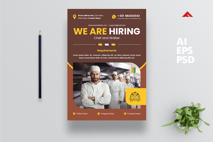 Chef Job Hiring Flyer Advertisement
