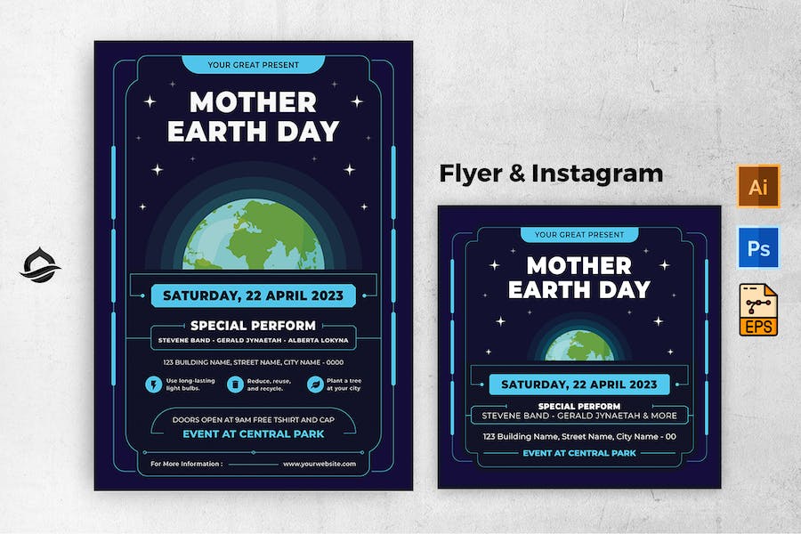 Mother Earth Modern Flyer & Instagram Post