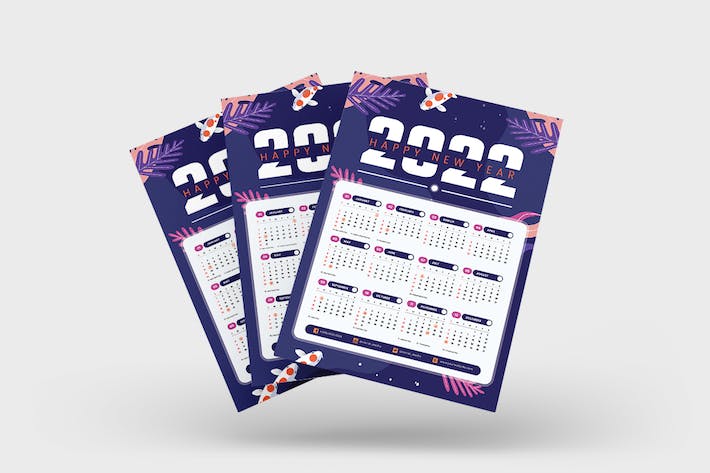 Fish Calendar 2022 Template Flyer – Poster