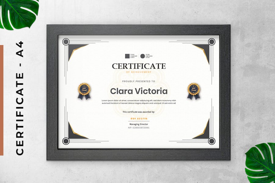 White Classic Certificate / Diploma Template