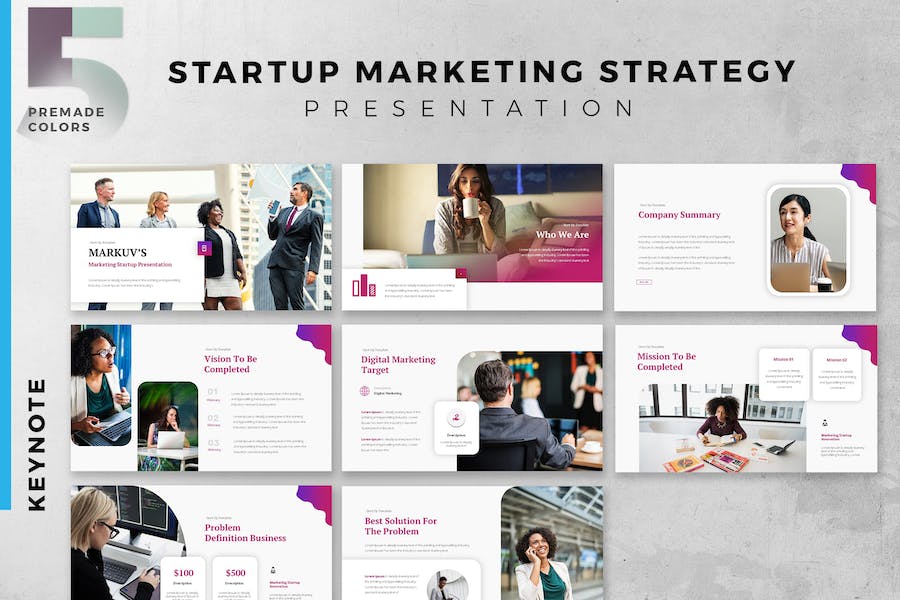 Startup Digital Marketing Strategy Keynote Slide