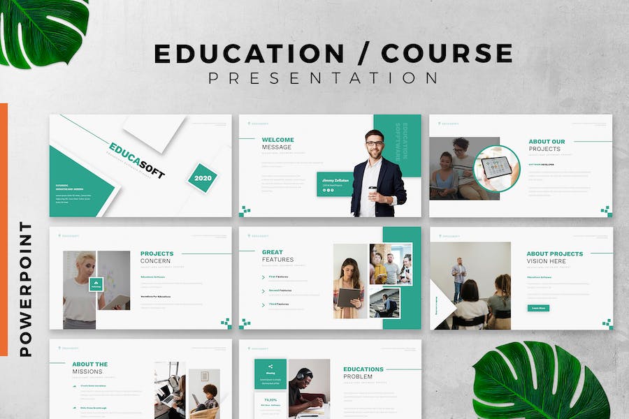 Education / Course powerpoint slide template