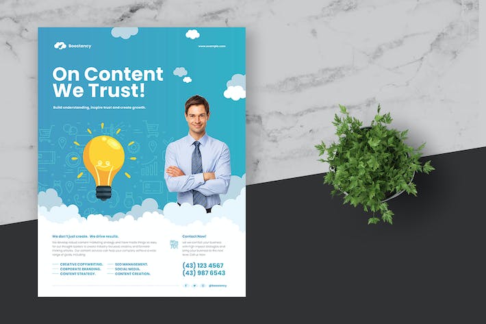 Clean Content Marketing Flyer Poster Template