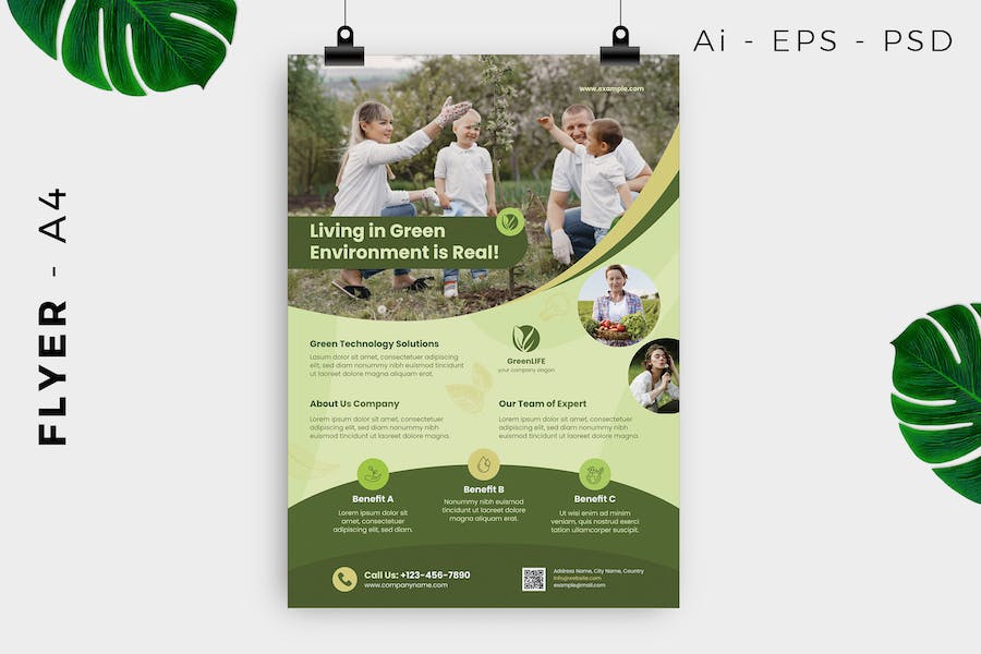 Green Living Resindential Flyer Design