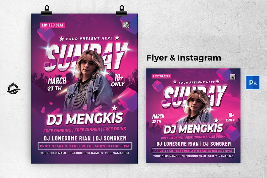 Sunday DJ Mengkis Flyer & Instagram Post