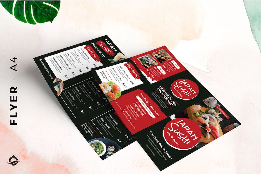 Flyer Sushi Food menu promotion