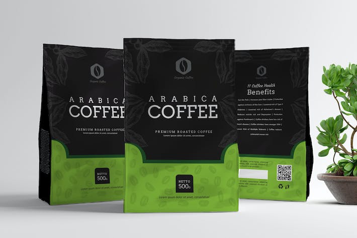 Coffe Pouch Packaging Template V1
