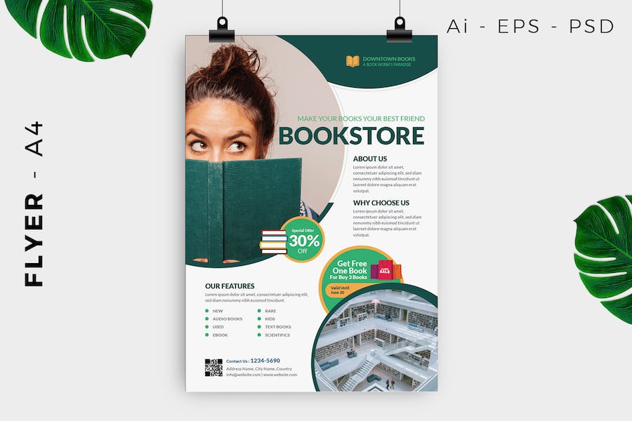 Bookstore / Library Flyer Template