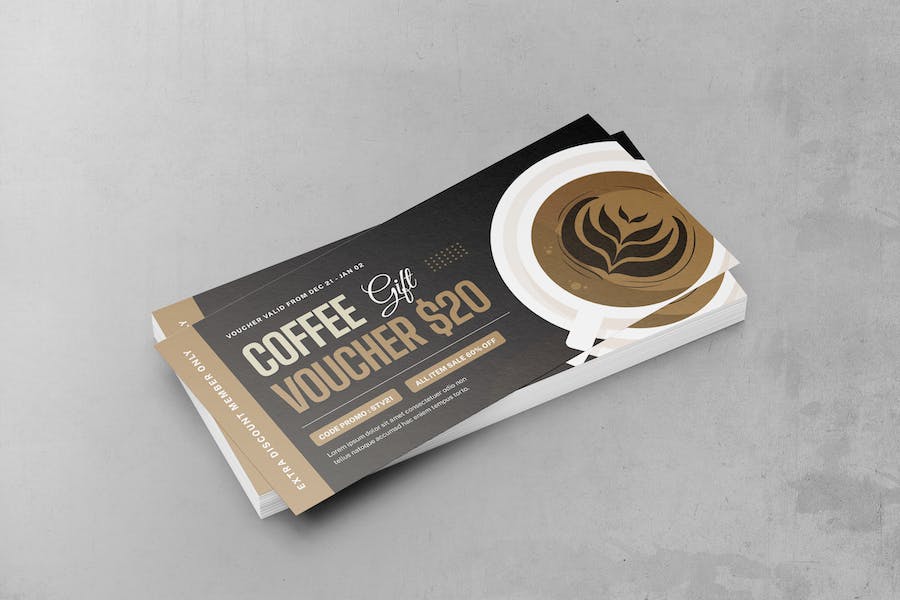 Coffee Gift Voucher Card Promotion