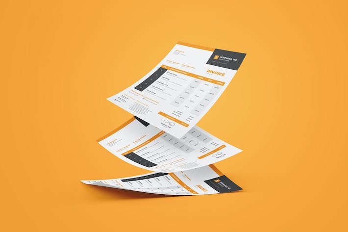 Clean Invoice  Design With Yellow Accent
