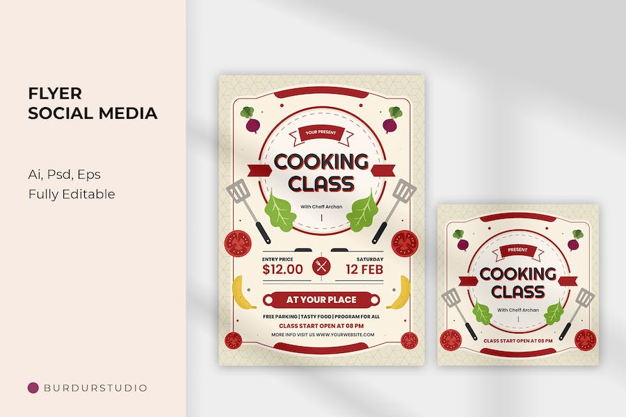 Cooking Class Simply Flyer & Instagram post