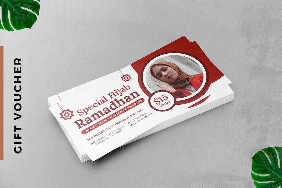 Minimalist Hijab Gift Voucher Card Promotion